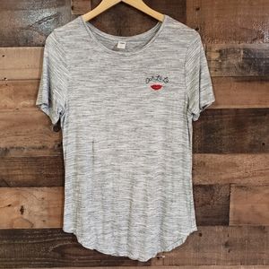 Old Navy space dyed ooh la la embroidered shirt